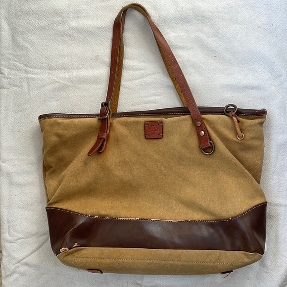 Anthropologie/The Same Direction canvas and leather bag - Picture 1 of 6